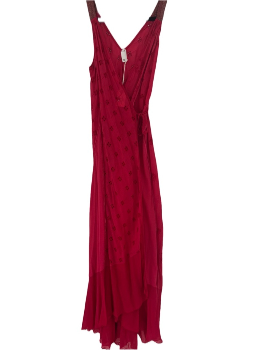 Burning Torch Chartreuse Sleeveless Wrap Maxi Dress